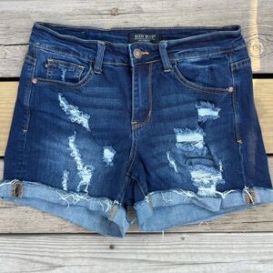 Judy Blue Stretch Denim Cutoff Jean Shorts Distressed Cuffed Size Medium